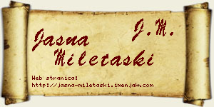 Jasna Miletaški vizit kartica